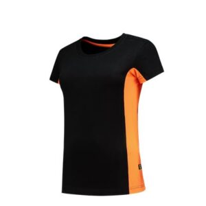Tricorp Dames T-shirt Bicolor 2003 zwart=oranje