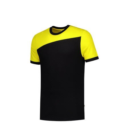 Tricorp T-shirt Bicolor Naden 2006 zwart-geel 1