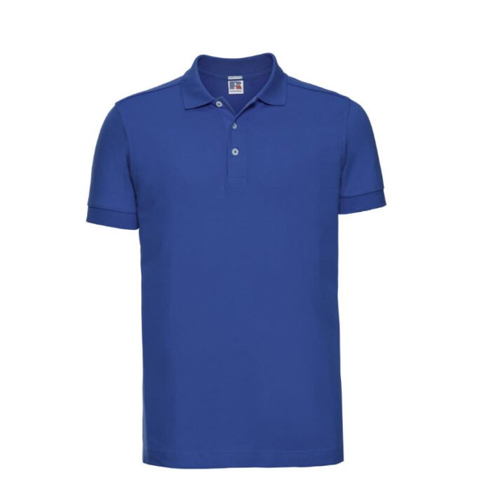 russell stretch fit polo shirt 205g m2 blauw