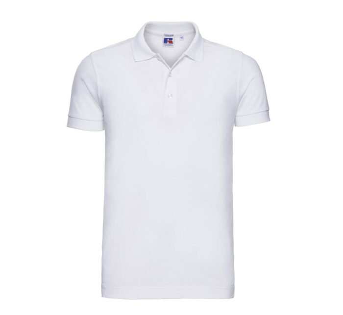 russell stretch fit polo shirt 205g m2 wit
