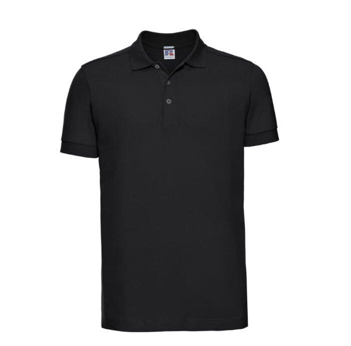 russell stretch fit polo shirt 205g m2 zwart