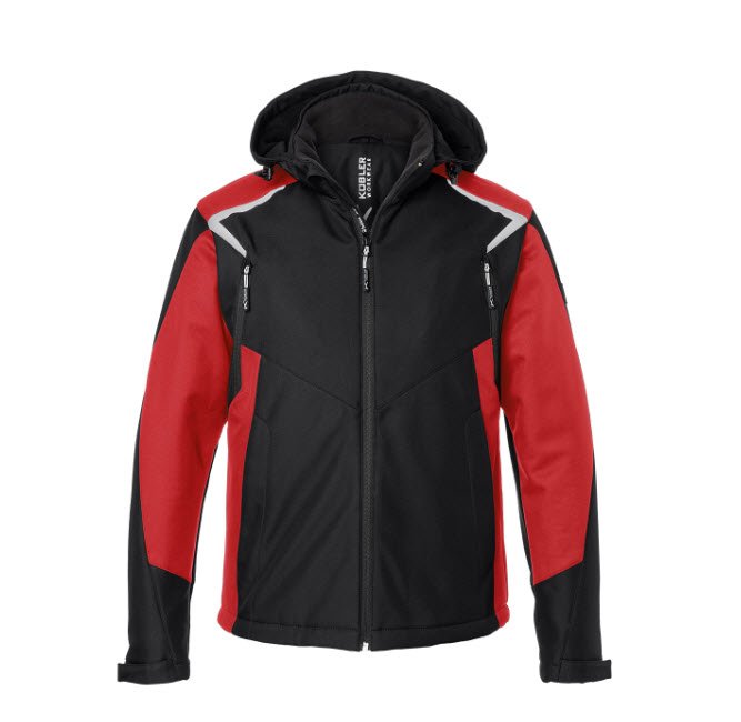 kÜbler bodyforce winter softshell jas 1325 zwart rood