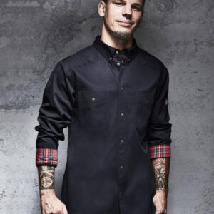 karlowsky rock chef koks overhemd, buttondown 140g/m2 (rcjm 16)